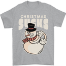 Christmas Sucks Bah Humbug Snowman Xmas Mens T-Shirt 100% Cotton Sports Grey