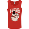 Christmas Sucks Bah Humbug Snowman Xmas Mens Vest Tank Top Red