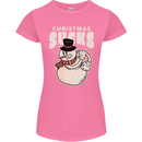 Christmas Sucks Bah Humbug Snowman Xmas Womens Petite Cut T-Shirt Azalea
