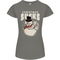 Christmas Sucks Bah Humbug Snowman Xmas Womens Petite Cut T-Shirt Charcoal