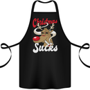 Christmas Sucks Funny Xmas Weed Spliff Cotton Apron 100% Organic Black