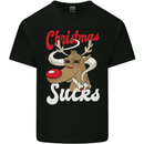 Christmas Sucks Funny Xmas Weed Spliff Kids T-Shirt Childrens Black