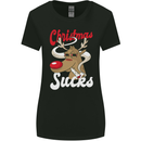 Christmas Sucks Funny Xmas Weed Spliff Womens Wider Cut T-Shirt Black