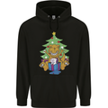 Christmas T-Rex & Unicorn Funny Xmas Gift Childrens Kids Hoodie Black