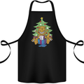 Christmas T-Rex & Unicorn Funny Xmas Gift Cotton Apron 100% Organic Black
