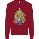 Christmas T-Rex & Unicorn Funny Xmas Gift Kids Sweatshirt Jumper Red