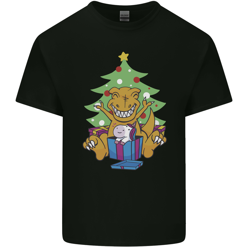 Christmas T-Rex & Unicorn Funny Xmas Gift Kids T-Shirt Childrens Black