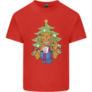 Christmas T-Rex & Unicorn Funny Xmas Gift Kids T-Shirt Childrens Red