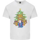 Christmas T-Rex & Unicorn Funny Xmas Gift Mens Cotton T-Shirt Tee Top White