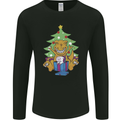 Christmas T-Rex & Unicorn Funny Xmas Gift Mens Long Sleeve T-Shirt Black