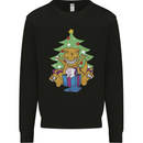 Christmas T-Rex & Unicorn Funny Xmas Gift Mens Sweatshirt Jumper Black