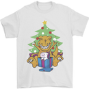 Christmas T-Rex & Unicorn Funny Xmas Gift Mens T-Shirt 100% Cotton White