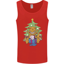 Christmas T-Rex & Unicorn Funny Xmas Gift Mens Vest Tank Top Red
