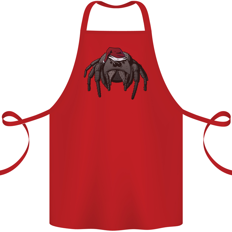 Christmas Tarantula Funny Xmas Hat Spider Cotton Apron 100% Organic Red