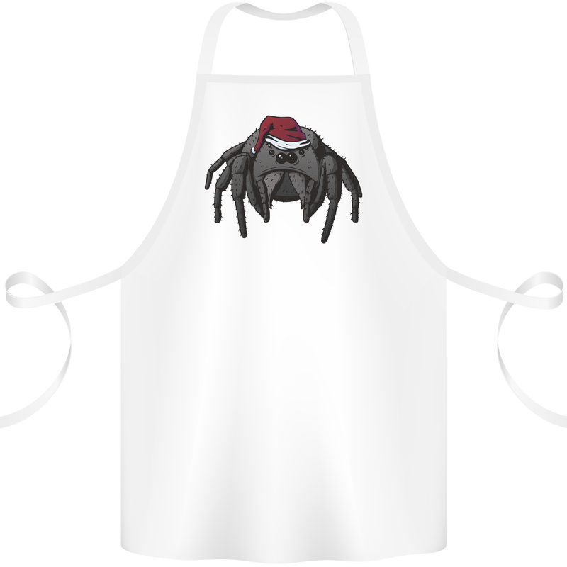 Christmas Tarantula Funny Xmas Hat Spider Cotton Apron 100% Organic White