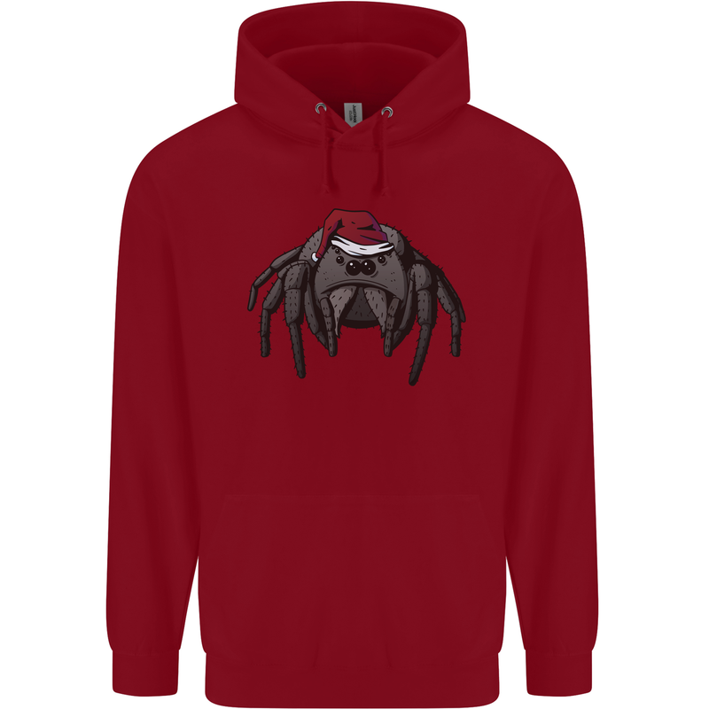 Christmas Tarantula Funny Xmas Hat Spider Mens 80% Cotton Hoodie Red