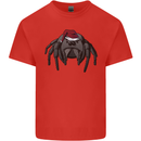 Christmas Tarantula Funny Xmas Hat Spider Mens Cotton T-Shirt Tee Top Red