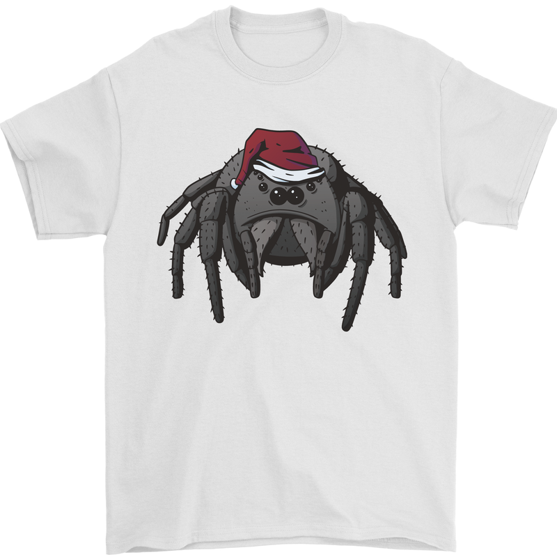 Christmas Tarantula Funny Xmas Hat Spider Mens T-Shirt 100% Cotton White