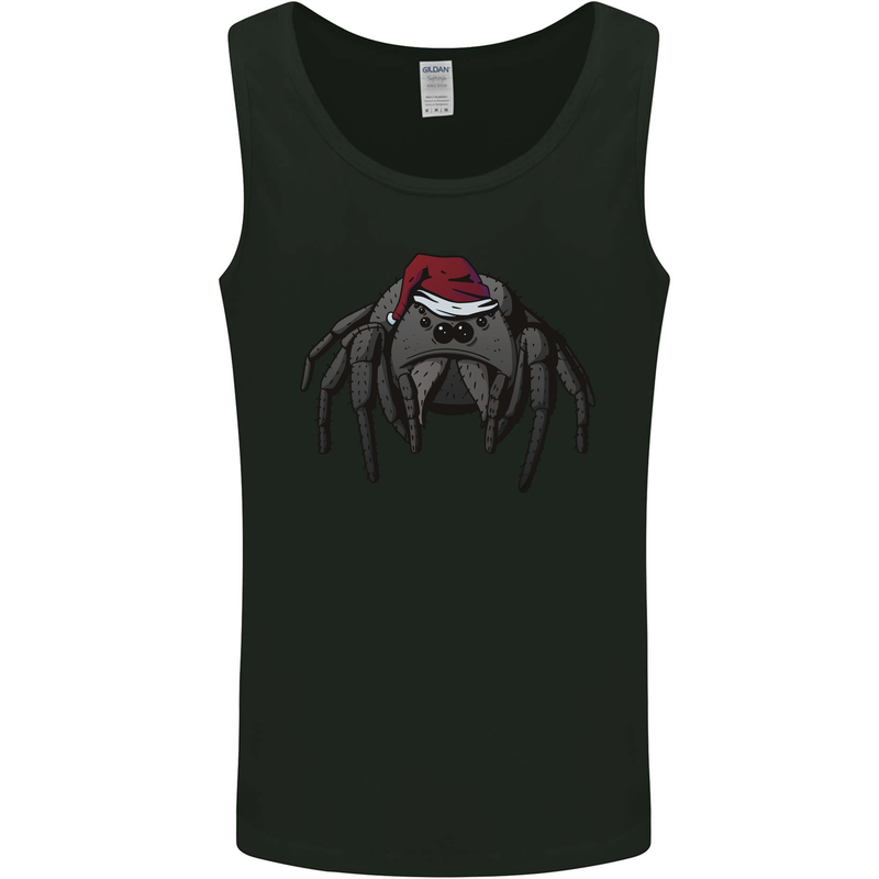 Christmas Tarantula Funny Xmas Hat Spider Mens Vest Tank Top Black