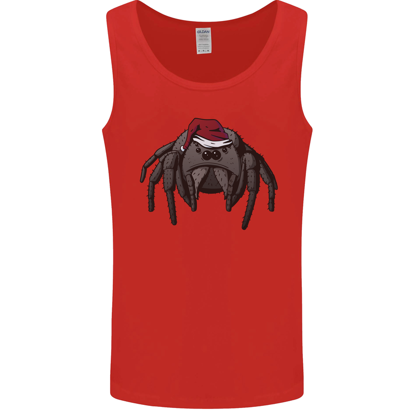 Christmas Tarantula Funny Xmas Hat Spider Mens Vest Tank Top Red