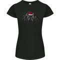 Christmas Tarantula Funny Xmas Hat Spider Womens Petite Cut T-Shirt Black