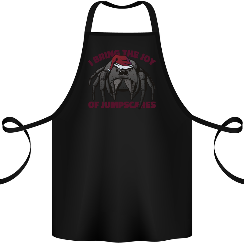 Christmas Tarantula Funny Xmas Spider Cotton Apron 100% Organic Black
