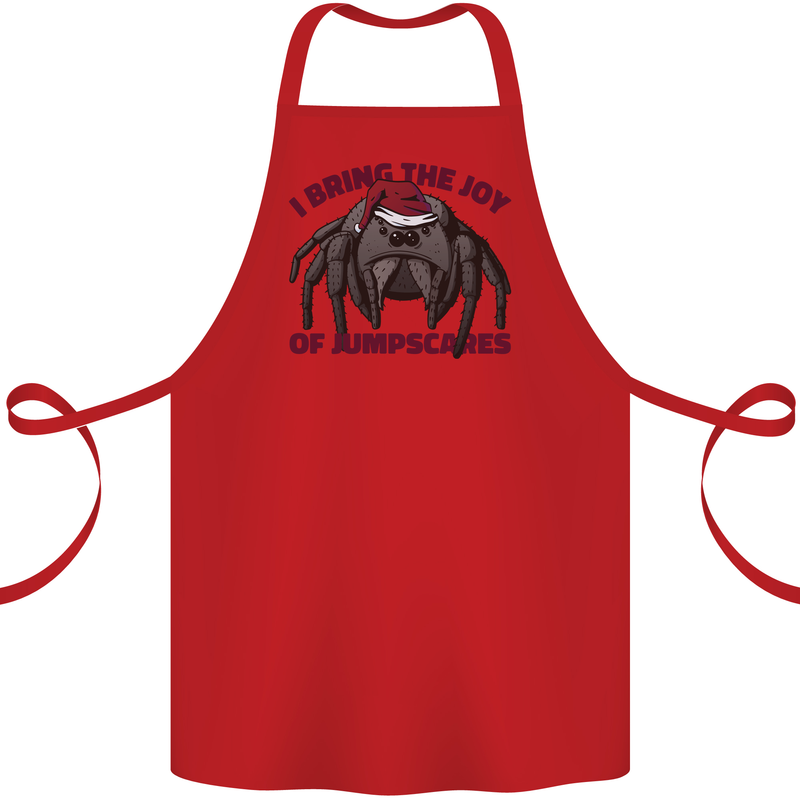 Christmas Tarantula Funny Xmas Spider Cotton Apron 100% Organic Red