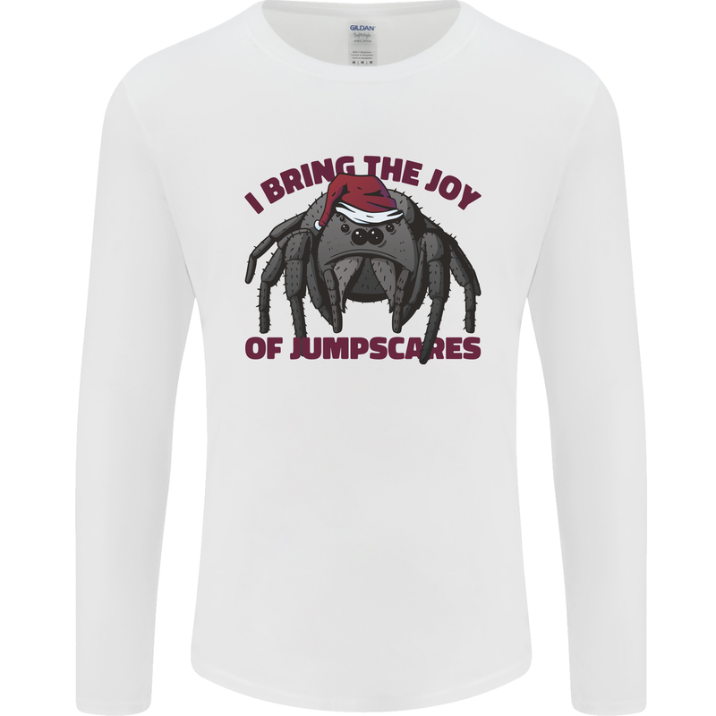 Christmas Tarantula Funny Xmas Spider Mens Long Sleeve T-Shirt White