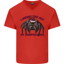 Christmas Tarantula Funny Xmas Spider Mens V-Neck Cotton T-Shirt Red