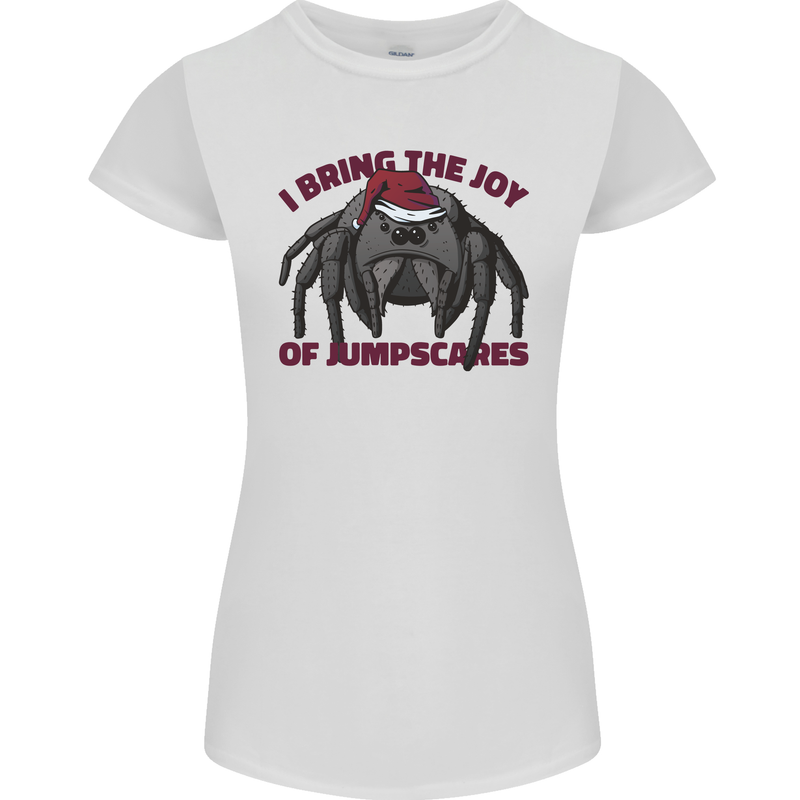 Christmas Tarantula Funny Xmas Spider Womens Petite Cut T-Shirt White
