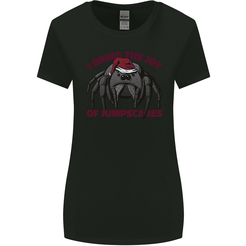 Christmas Tarantula Funny Xmas Spider Womens Wider Cut T-Shirt Black