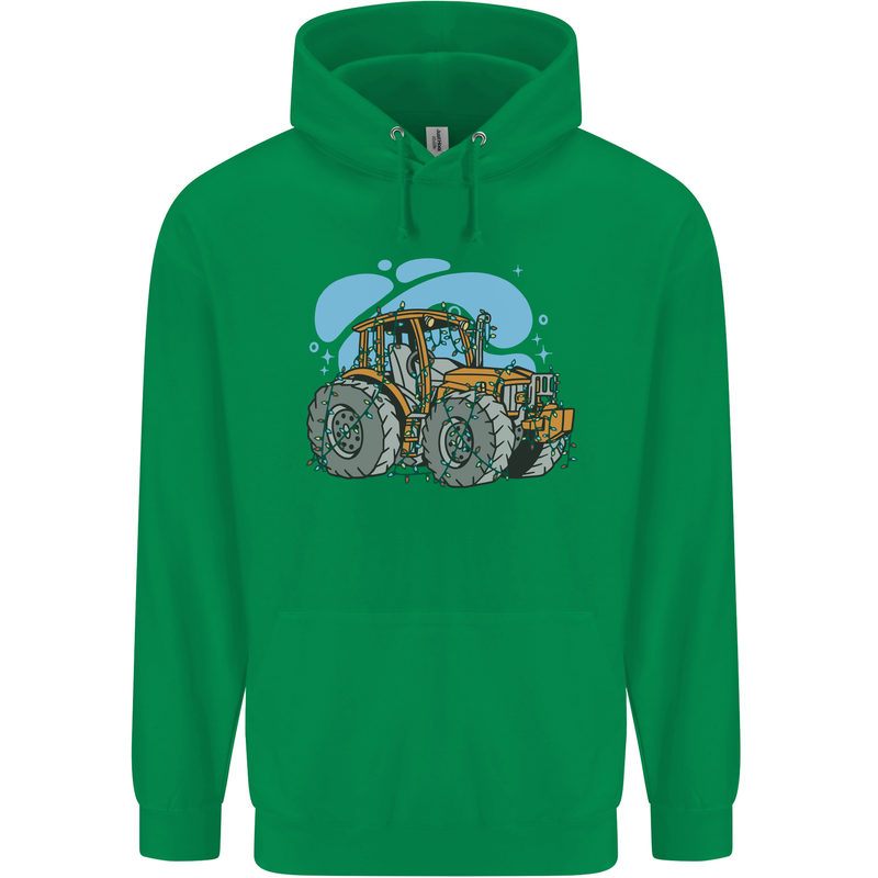 Christmas Tractor Farming Farmer Xmas Childrens Kids Hoodie Irish Green