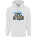Christmas Tractor Farming Farmer Xmas Childrens Kids Hoodie White