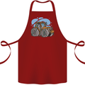 Christmas Tractor Farming Farmer Xmas Cotton Apron 100% Organic Maroon
