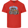 Christmas Tractor Farming Farmer Xmas Kids T-Shirt Childrens Red