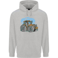 Christmas Tractor Farming Farmer Xmas Mens 80% Cotton Hoodie Sports Grey