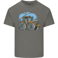 Christmas Tractor Farming Farmer Xmas Mens Cotton T-Shirt Tee Top Charcoal