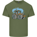 Christmas Tractor Farming Farmer Xmas Mens Cotton T-Shirt Tee Top Military Green