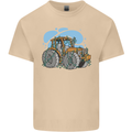 Christmas Tractor Farming Farmer Xmas Mens Cotton T-Shirt Tee Top Sand