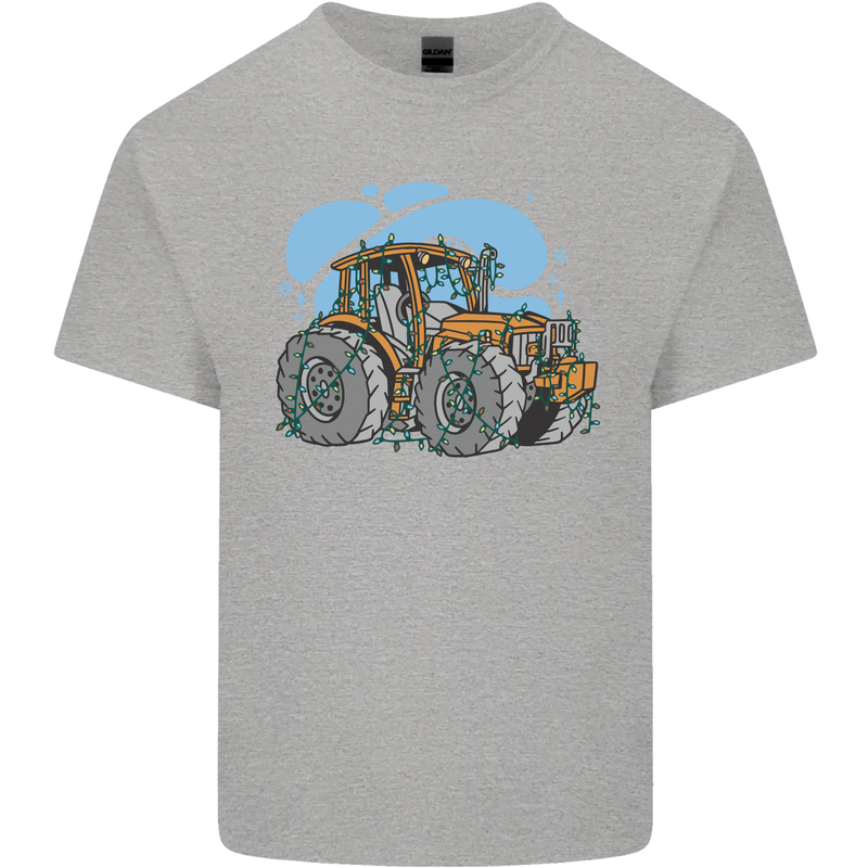 Christmas Tractor Farming Farmer Xmas Mens Cotton T-Shirt Tee Top Sports Grey