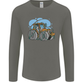 Christmas Tractor Farming Farmer Xmas Mens Long Sleeve T-Shirt Charcoal