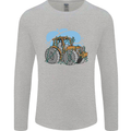Christmas Tractor Farming Farmer Xmas Mens Long Sleeve T-Shirt Sports Grey