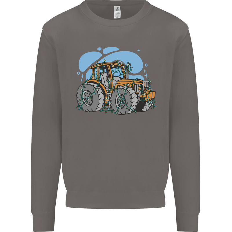 Christmas Tractor Farming Farmer Xmas Mens Sweatshirt Jumper Charcoal