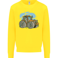 Christmas Tractor Farming Farmer Xmas Mens Sweatshirt Jumper Yellow