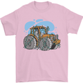Christmas Tractor Farming Farmer Xmas Mens T-Shirt 100% Cotton Light Pink