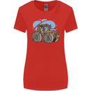 Christmas Tractor Farming Farmer Xmas Womens Wider Cut T-Shirt Red