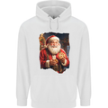 Christmas Traditional Santa With Cookies Xmas Childrens Kids Hoodie White