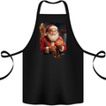 Christmas Traditional Santa With Cookies Xmas Cotton Apron 100% Organic Black