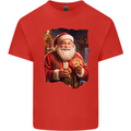 Christmas Traditional Santa With Cookies Xmas Kids T-Shirt Childrens Red