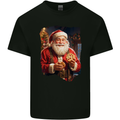 Christmas Traditional Santa With Cookies Xmas Mens Cotton T-Shirt Tee Top Black